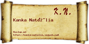 Kanka Natália névjegykártya